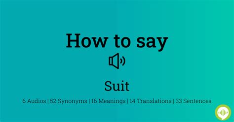 How To Pronounce Suit