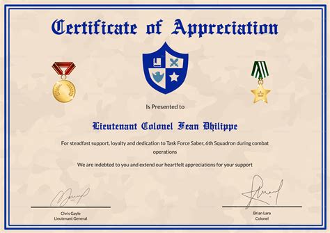 Military Certificates Templates