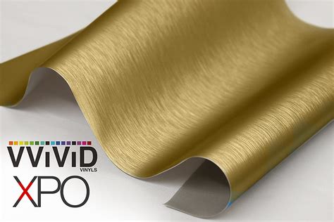 Vvivid Gold Brushed Metallic Steel Vinyl Wrap Roll With Air Release