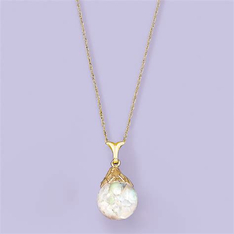Floating Opal Pendant Necklace In 14kt Yellow Gold Ross Simons