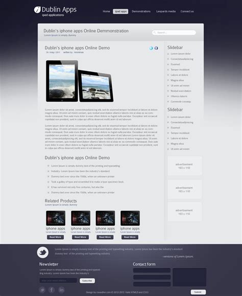 Darkroom booth for ipad does print, but using an ios multi. Dublin iPad Apps - Product Inner Page | Website template ...