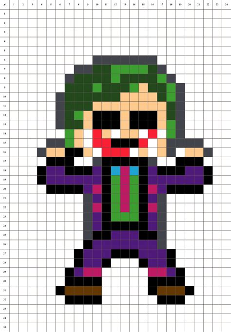 Joker Pixel Art Kostenloser Download Pixelart123de