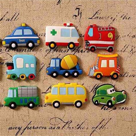 5pcs Creative Cartoon Car Fridge Magnets For Kids Small