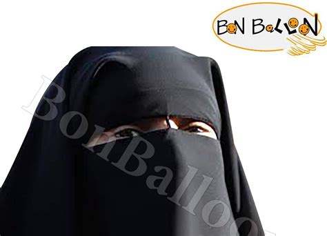 Black Xl Long Saudi Layered Niqab Niqabs Nikab Naqaab 3 Layers Burqa Hijab Hijab Face Cover Veil