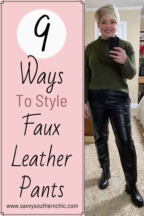 Trend To Try Faux Leather Pants Outfit Savvy Southern Chic