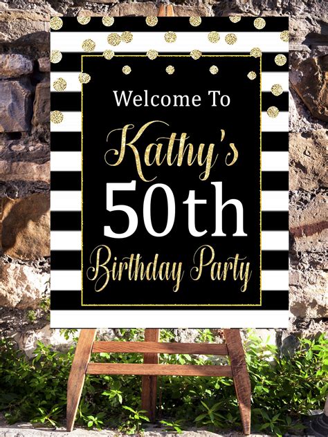 50 And Fabulous Party Decorations Welcome Sign Moms50thbirthday
