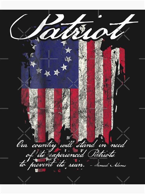 Patriot 1776 American Flag Founding Fathers Quote Poster For Sale By