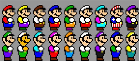 Mario And Luigi Alternate Colors Smb3 Pixel Art Maker
