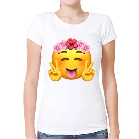 fashion cute flower emoji t shirt girl birthday t t shirt summer women s cartoon emoji short