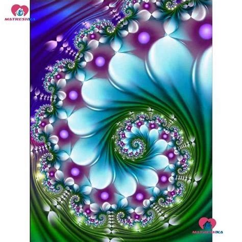 5d Diamond Painting Aqua Swirl Abstract Design Kit Abstract Fractal