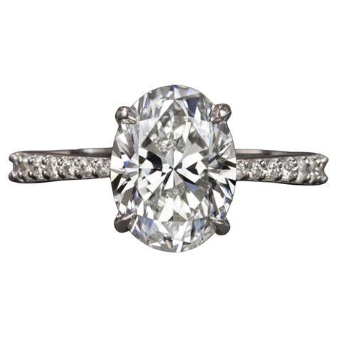 Vintage Style 444 Carat Oval Diamond Engagement Ring At 1stdibs