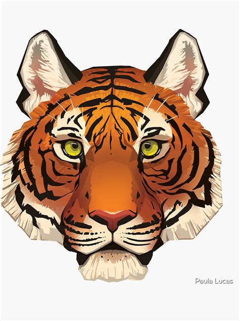 Tiger Face Sticker By Paulalucas Redbubble