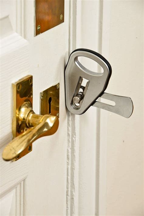If the deadbolt comes with an interior plate and a decorative outer plate with a recessed screw, just place the interior plate over the hole from the inside. Temporary Door Lock | Temporary door, Front door locks ...