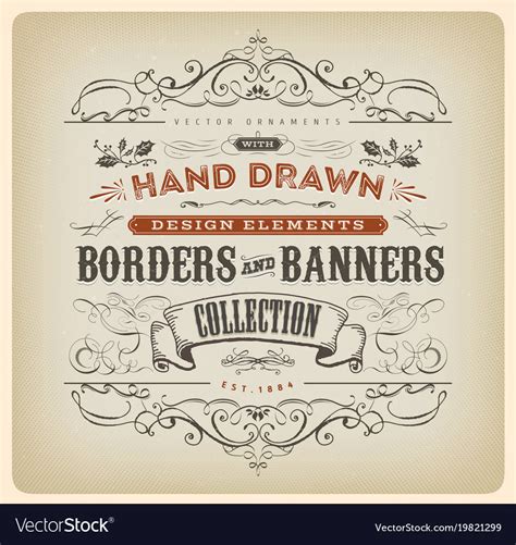 Vintage Calligraphy Banner With Ornaments Vector Image