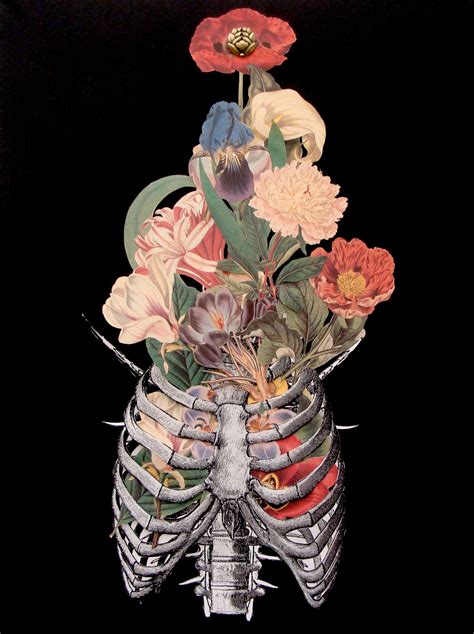 Bone Bouquet Surreal Anatomical Collage Art By Bedelgeuse Anatomy Art Collage Art Illustration