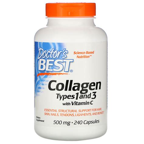 Find or review a drug; Doctor's Best, Collagen Types 1 and 3 with Vitamin C, 500 ...