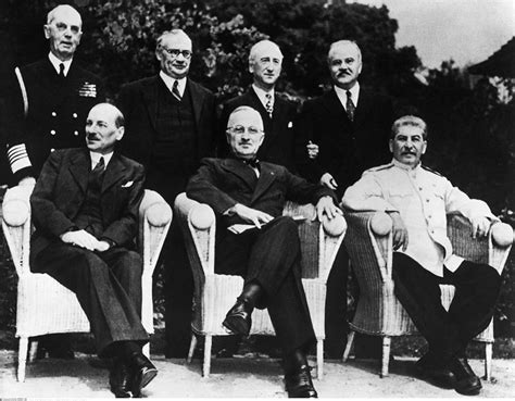Joseph stalin attended for the soviet union, prime minister winston churchill was there for great britain but was replaced by clement attlee after churchill lost reelection, and president truman. Potsdam Conference - Europe Remembers