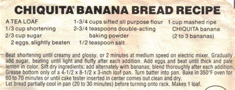 It was very moist and it was different from other banana breads i had before. Chiquita Banana Bread Recipe « RecipeCurio.com