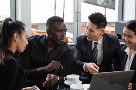 Free Stock Photo Of Group Of Diverse Business People Meeting Clients