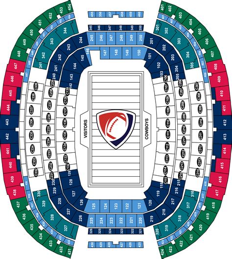 Dallas Cowboys Stadium Seating View Dallas Cowboys Seating Chart Map