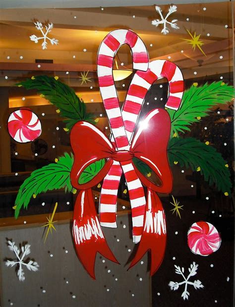 Candy Canes At The Fraser Arms By Window Painting Christmas Tree