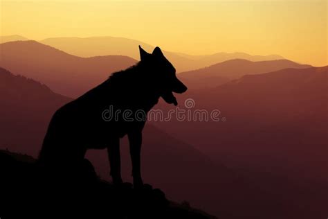 Wolf In Mountain Stock Photo Image Of Mountain Pack 61411920