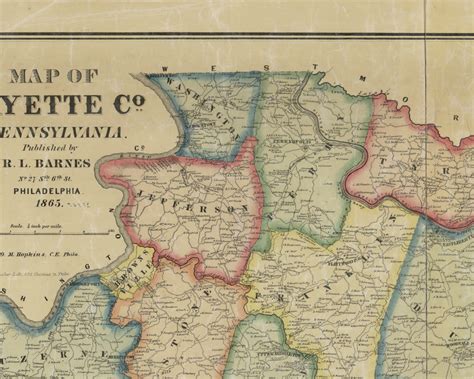 Jefferson Township Pennsylvania 1865 Old Town Map Custom Print