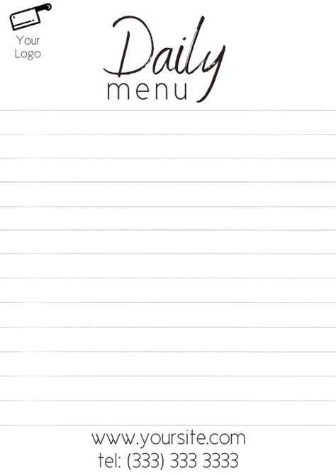 Daily Specials Restaurant Menu A4 Printable Template Postermywall