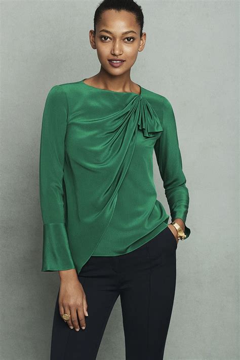 Adeline Blouse 185 Classy Outfits Work Outfits Green Blouse Green