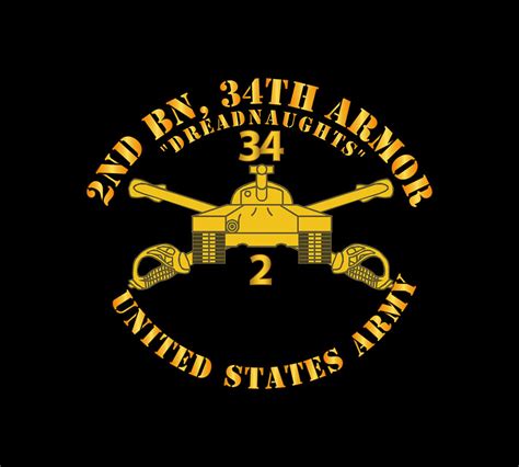 Army 2nd Bn 34th Armor Dreadnaughts Armor Branch Digital Art By