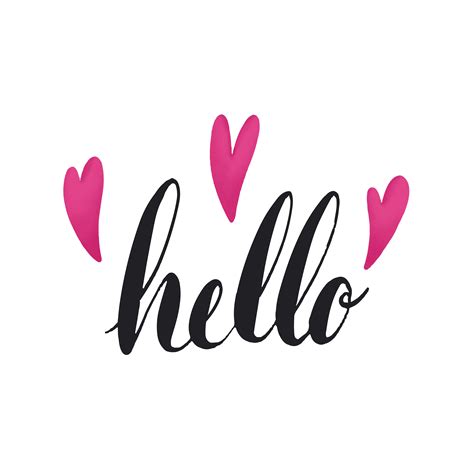 The Word Hello Typography Decorated With Hearts Vector Download Free