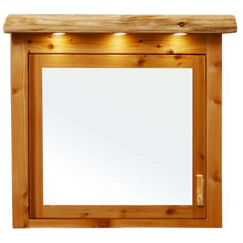 Medicine cabinets with lights (28). Cedar Medicine Cabinet w/ Lights - Large - The Log ...