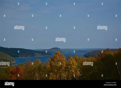 A View Of The Quabbin Reservoir And Autumn Foliage In Ware Western
