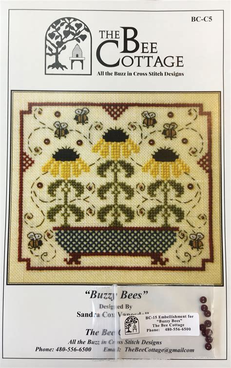 The Bee Cottage Counted Cross Stitch Patterns Bees Pin Cushion Etsy