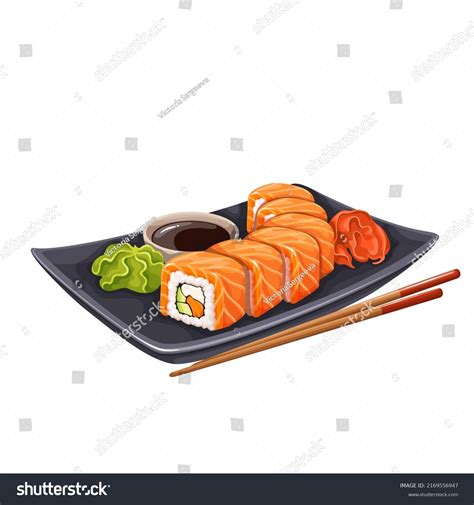 Sushi Japanese Food Menu Vector Illustration Stock Vector (Royalty Free