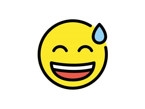 Grinning Face With Sweat Emoji Icon Png Vector In Svg Pdf Ai Cdr Format