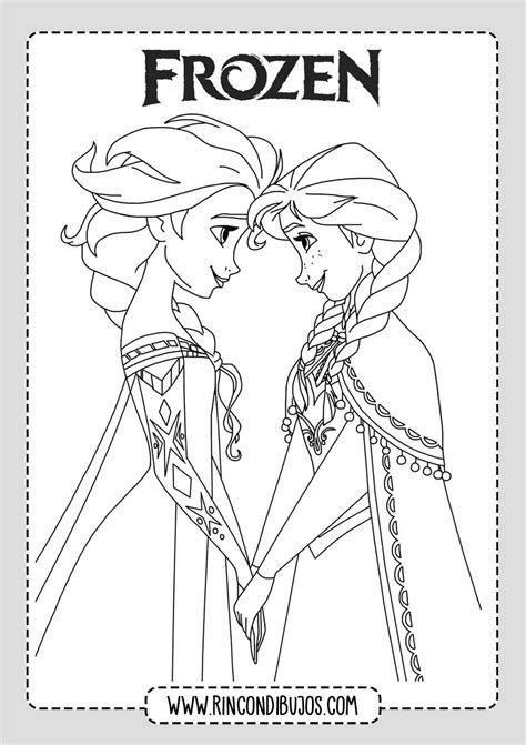 Anna y Elsa para Colorear - Rincon Dibujos en 2020 | Frozen para