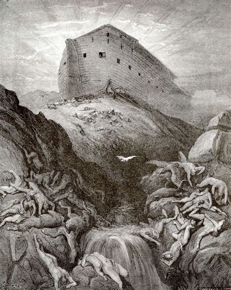 Paul Gustave Dore Bible Illustrations Noah Releases Dove 1866