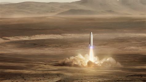 Spacex Bfr Spaceship Landing On Mars Human Mars