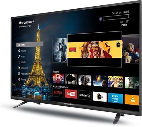 Wall Mount Marcoplus 40 Inches Smart Led Tv Black 20 W Resolution