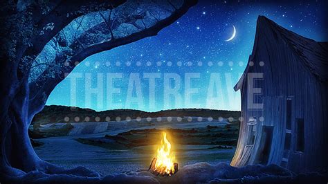 Campfire At Night A Digital Theatre Projection Backdrop Perfect For