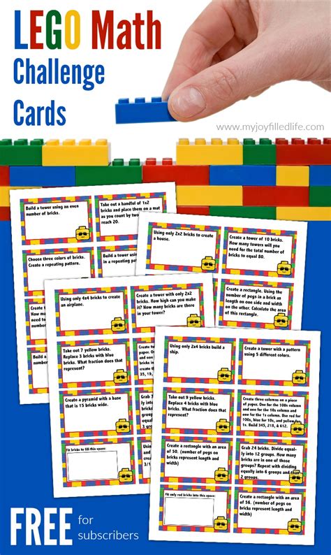 Free Printable Lego Math Challenge Cards My Joy Filled Life