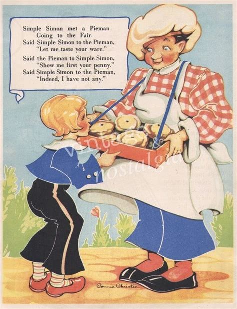 Vintage Nursery Rhyme Pictures Vintage Nursery Rhyme Simple Simon