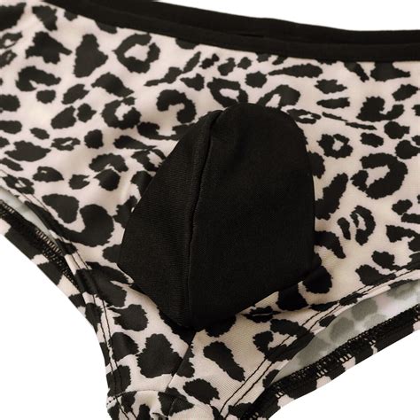 Mens Lingerie Leopard Panties Bikini Briefs Underwear Loincloth G String Thong Ebay