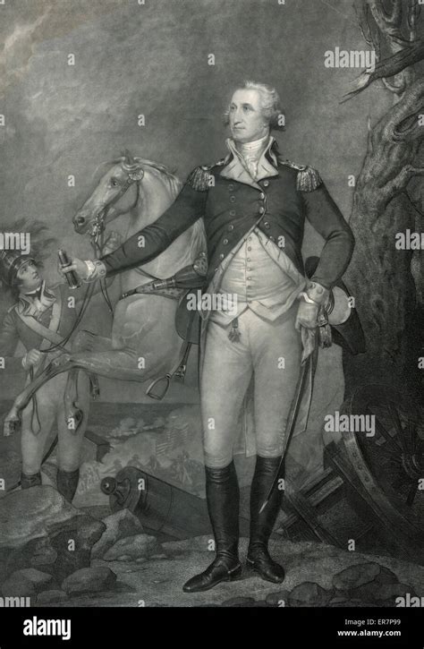 Gen Washington On The Battle Field At Trenton Print Showing George