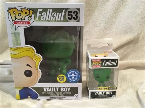 Funko Pop Fallout Vault Boy X 2 Glow In The Dark Hot Topic Exclusive