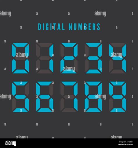 Color Digital Numbers Set Digital Number Font Text Vector