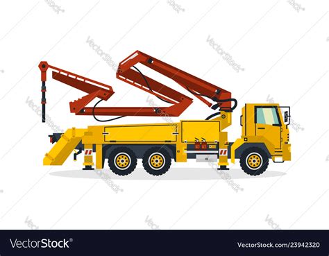 Concrete Pump Commercial Vehicles Construction Vector Image