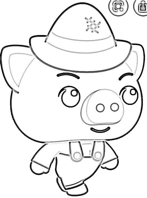 A Cartoon Pig With A Hat On Its Head