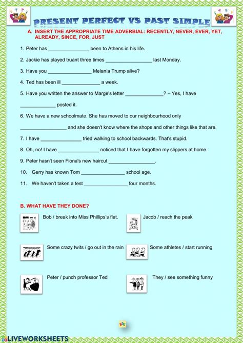 Past Simple Vs Present Perfect Simple Interactive Worksheet Present Perfect Irregular Verbs